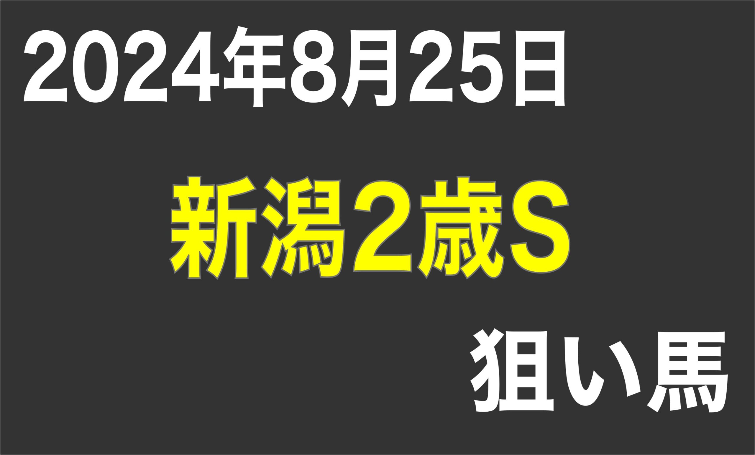 【新潟2歳ステークス 2024】狙い馬予想